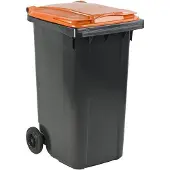 ESE Afvalcontainer 240 liter grijs met oranje deksel