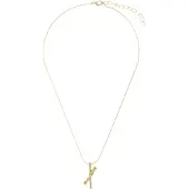 Behave – Ketting – Goudkleur met kristal – Vertakte hanger – 38+5 cm