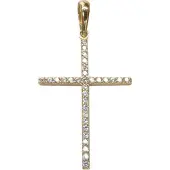Christian Gouden kruis met zirkonia's hanger