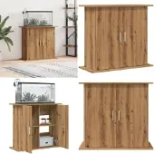 vidaXL Aquariumstandaard Artisan Eikenhout 81x36x73 cm Bewerkt Hout