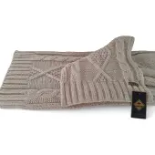 ROADSIGN australia Roadsign - heren sjaals winter - beige -gebreid - kabelpatroon