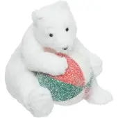 FÉÉRIC LIGHTS AND CHRISTMAS Beeldje IJsbeer met bal - 30x30x30cm - Wit