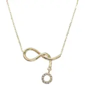 Christian Geel gouden cirkel zirkonia hanger