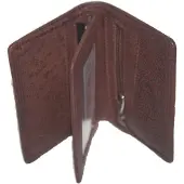Oi bruin gemêleerd lederen pasjesmapje met ruimte voor wat kleingeld en biljetten / leren creditcard houder zeer klein / compact maar compleet beursje / RFID SAFE / bruin leer / 393Brown
