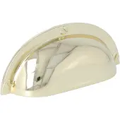 Online Deurbeslagshop Komgreep schelp messing gelakt 64 mm