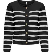 ONLY Gebreid vest 'ONLLaura' zwart / offwhite