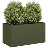 vidaXL Plantenbak 80x40x40 cm koudgewalst staal olijfgroen