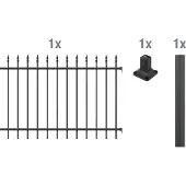 GAH Alberts Metalen hek Chaussee Hoogte: 100 en 120 cm, breedte: 200 cm, om vast te schroeven