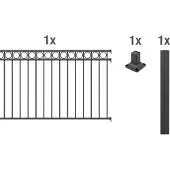 Alberts Metalen hek Circle Hoogte: 100 en 120 cm, breedte: 200 cm, om vast te schroeven (4 stuks)