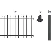 Alberts Metalen hek Uitbreidingsset Chaussee Hoogte: 100 en 120 cm, breedte: 200 cm, om vast te schroeven