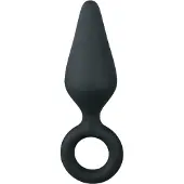 Easytoys Anal Collection Zwarte buttplug met trekring - medium