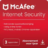 McAfee Internet Security 3 Toestellen - 1 Jaar Nederlands