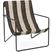 Ferm Living Desert Loungestoel Black | Off-White|Chocolate