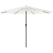vidaXL Parasol met stalen paal 388x388x248 cm wit