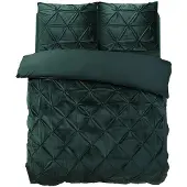 Sleeptime Dekbedovertrek Velvet Pintuck - Groen 140 x 200/220 cm