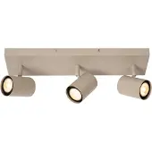 Lucide JASPER - Plafondspot (Plafondlamp) - 3xGU10 - Taupe