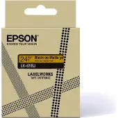 Epson LK-6YBJ matte tape zwart op geel 24 mm (origineel)