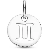 The Jewelry Collection Zilver Gerhodineerde Hanger sterrenbeeld tweeling 1333696