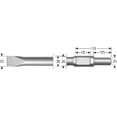 Rotec 6-kant Plattebeitel 32x400mm 6-kant ø30,0 / ø24x55mm - 2155210