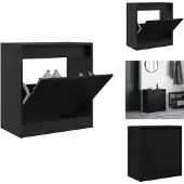 vidaXL Schoenenkast 60x34x63,5 cm bewerkt hout zwart