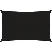 vidaXL Zonnezeil 160 g/m² rechthoekig 6x8 m HDPE zwart