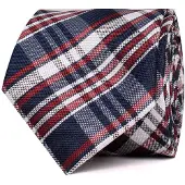 Tresanti | EVELINIO | Zijden stropdas klassieke ruit | Bordeaux rood