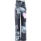 Winshape Sportbroek 'CUL101C' grijs / grey denim / rosa / wit