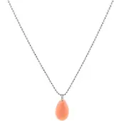 Heaven Eleven - dames ketting - ballchain RVS - aventurijn - oranje - 74cm
