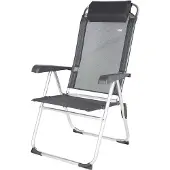 Aktive 44.5x55x103 Cm Aluminium Folding Chair Multi-position Grijs