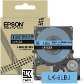 Epson LK-5LBJ matte tape zwart op blauw 18 mm (origineel)