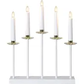 Star Trading LED kaarsenhouder 'Greta', 5-vlammig, wit, E10-lamp, warm wit, H 37 cm, B 31 cm
