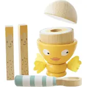 Le Toy Van Imitatiespel - - Klein Kippetje - Eierdop en gekookt ei - Hout - Magnetisch