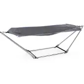 Campart Hangmat met Standaard BE-0640 - Opvouwbaar en lichtgewicht - Stalen Frame - Draagvermogen 150 kg - Inclusief opbergtas - Blauw