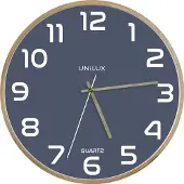Unilux 400165110 Wandklok Baltic - Quartz, diameter 31,5 cm, beuken hout, blauw