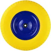 GEKO Trolleywiel - Massief PU - Versterkte Stalen Velg - 390 mm - Inclusief As