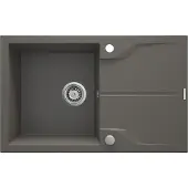 Deante - Zlewozmywak ANDANTE, graniet, 1 kom, met afvoerbak, antraciet metallic