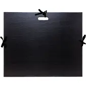 Exacompta tekenmap zwart voor 50x70 cm, met handvat, 3 riemsluitingen, stoffen rug tot 3 cm, verstevigde hoeken