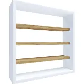 VCM OsadoS wandkast wandmontage 4 planken eik decor, wit.
