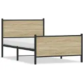 vidaXL Bedframe zonder matras metaal sonoma eikenkleurig 193x203 cm