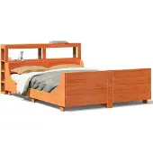 vidaXL Bedframe zonder matras massief grenenhout wasbruin 120x200 cm