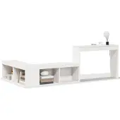 vidaXL Nachtkastje met bureau 232x112x75 cm massief grenenhout wit