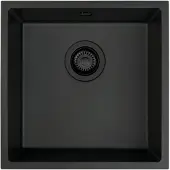 Deante - Granitochtende spoelbak CORDA, 1-delig, hangmodel, 44x44 cm, kleur nero