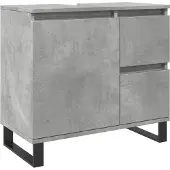 vidaXL Badkamerkast 65x33x60 cm bewerkt hout betongrijs
