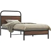 vidaXL Bedframe zonder matras bewerkt hout bruin eikenkleur 135x190 cm