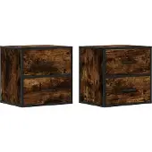 vidaXL Nachtkastjes 2st wandgemonteerd 40x31x39,5cm gerookt eikenkleur