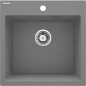 Deante - Granitocht gootsteen EVORA, 1 kom, 50x50 cm, grijs metallic