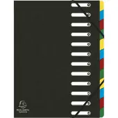 Exacompta sorteermap karton zwart (12 tabs)