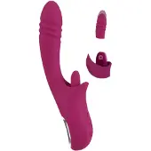 Orion - Vibrator met likfunctie en stootfunctie - silicone - paars