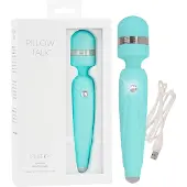 Pillow Talk Cheeky Wand - oplaadbare massage vibrator - turquoise