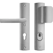 Axa Veiligheids Deurbeslag set - Curve Plus - Deurkruk Aluminium - D-duwer + kruk - PC72 - Anti-kerntrek - Omkeerbaar - Geslepen F1 - SKG3